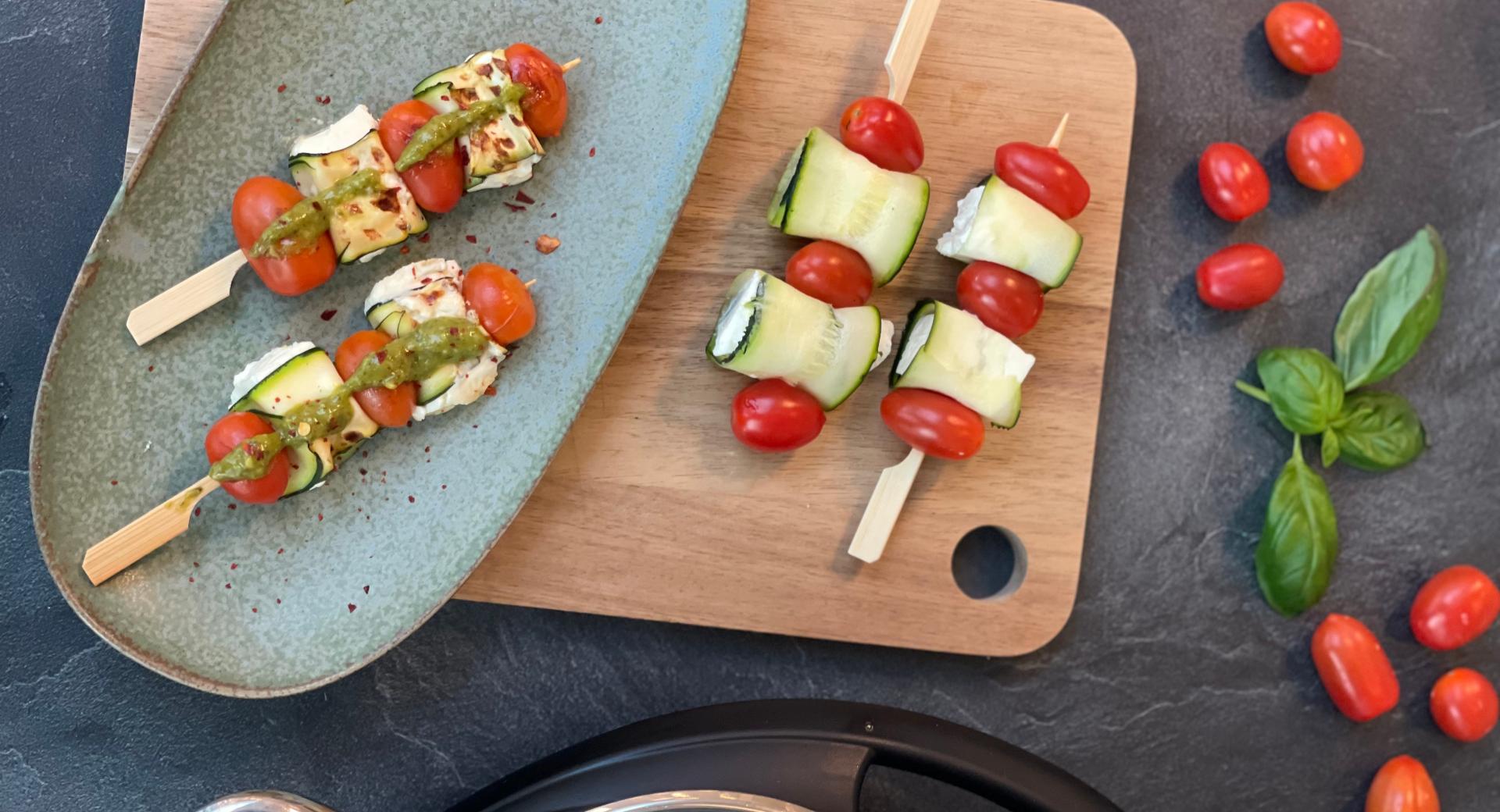 Zucchini-Feta-Spieße