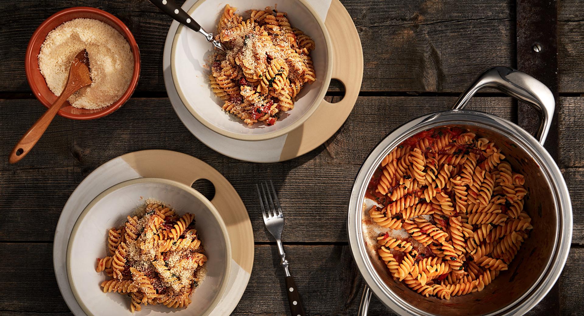 One Pot Pasta mit Tomatensauce