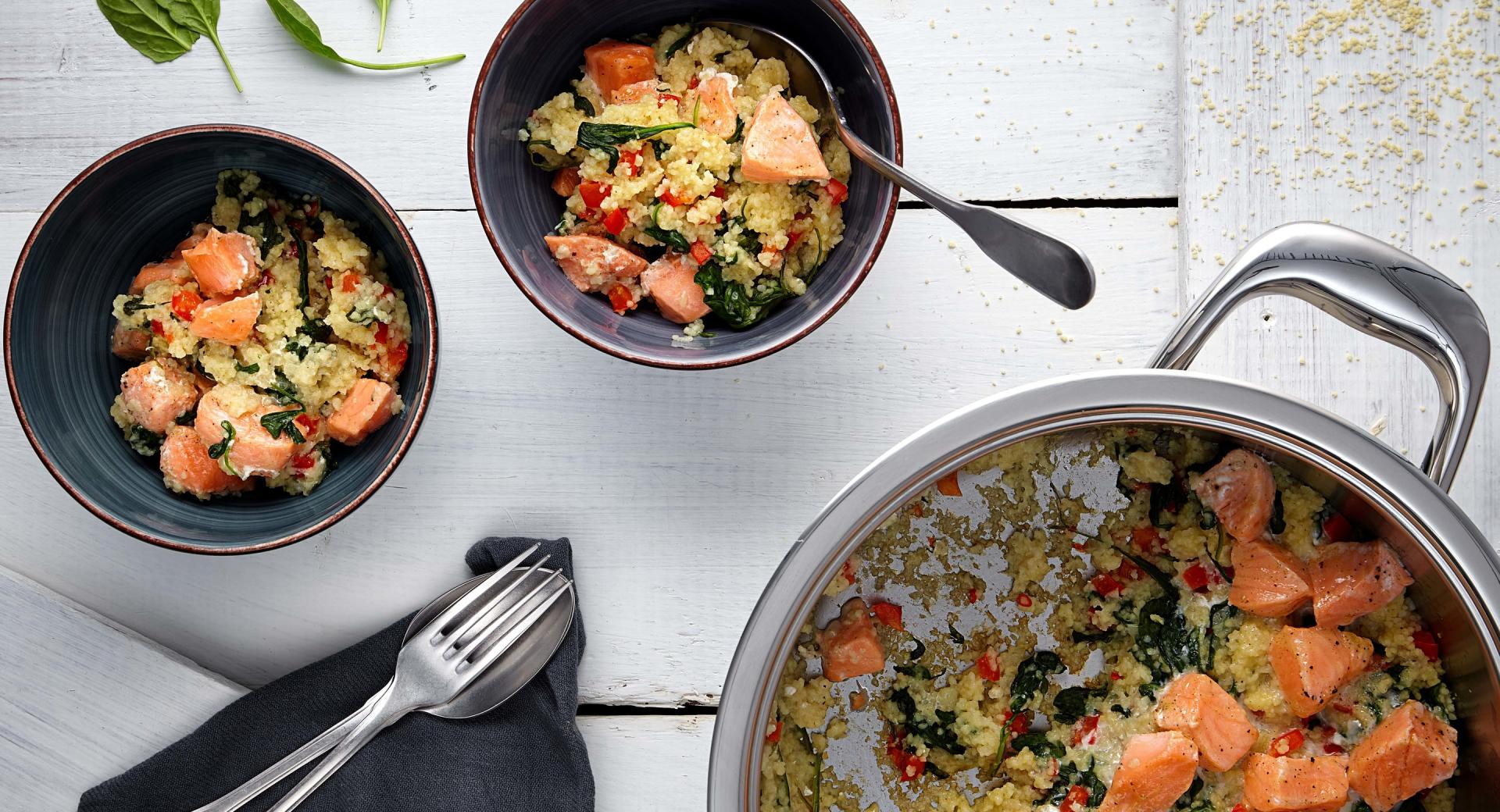 One Pot Couscous mit Lachs