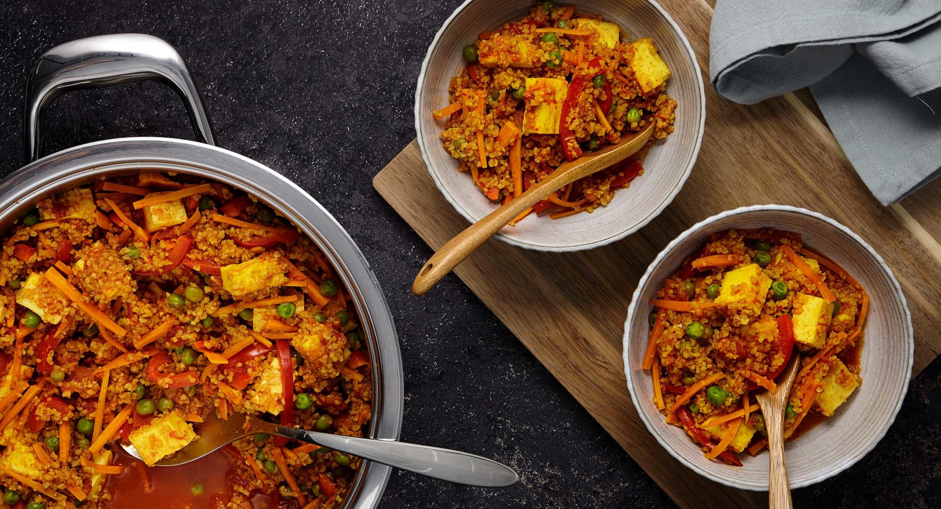 One Pot Bulgur mit Paneer