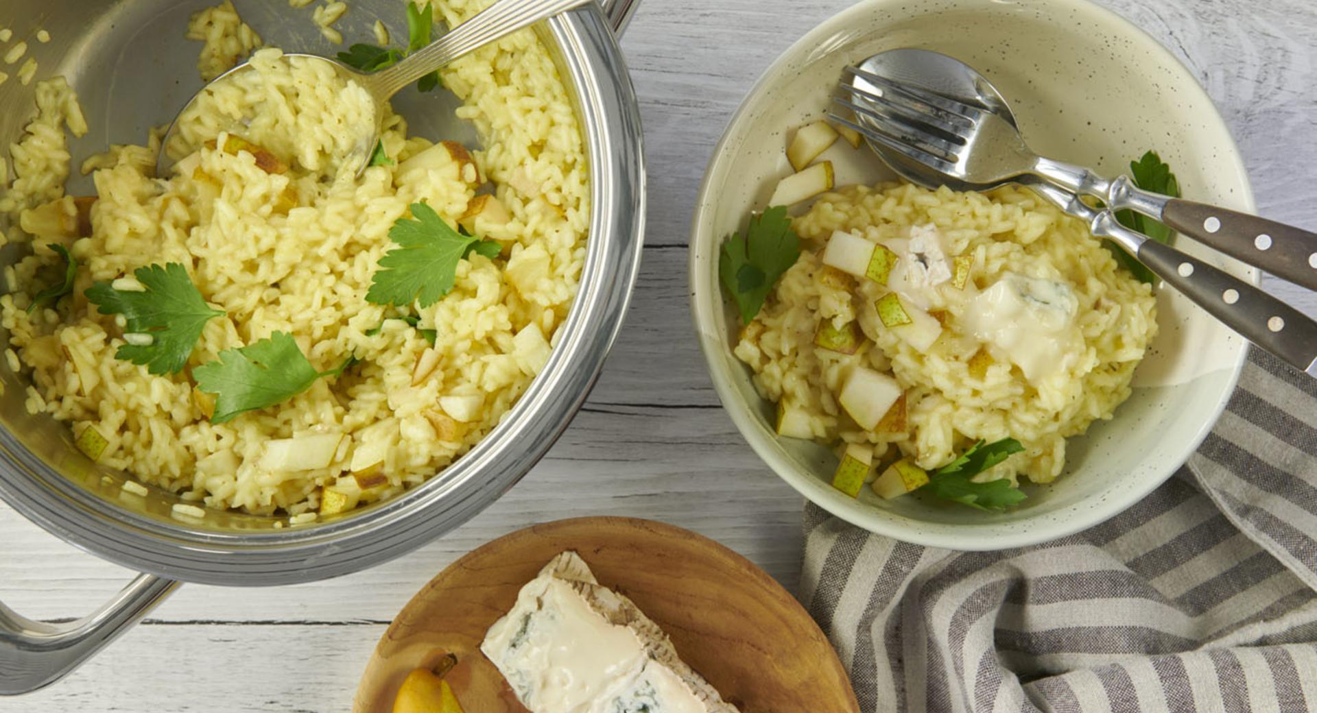 Birnenrisotto mit Gorgonzola