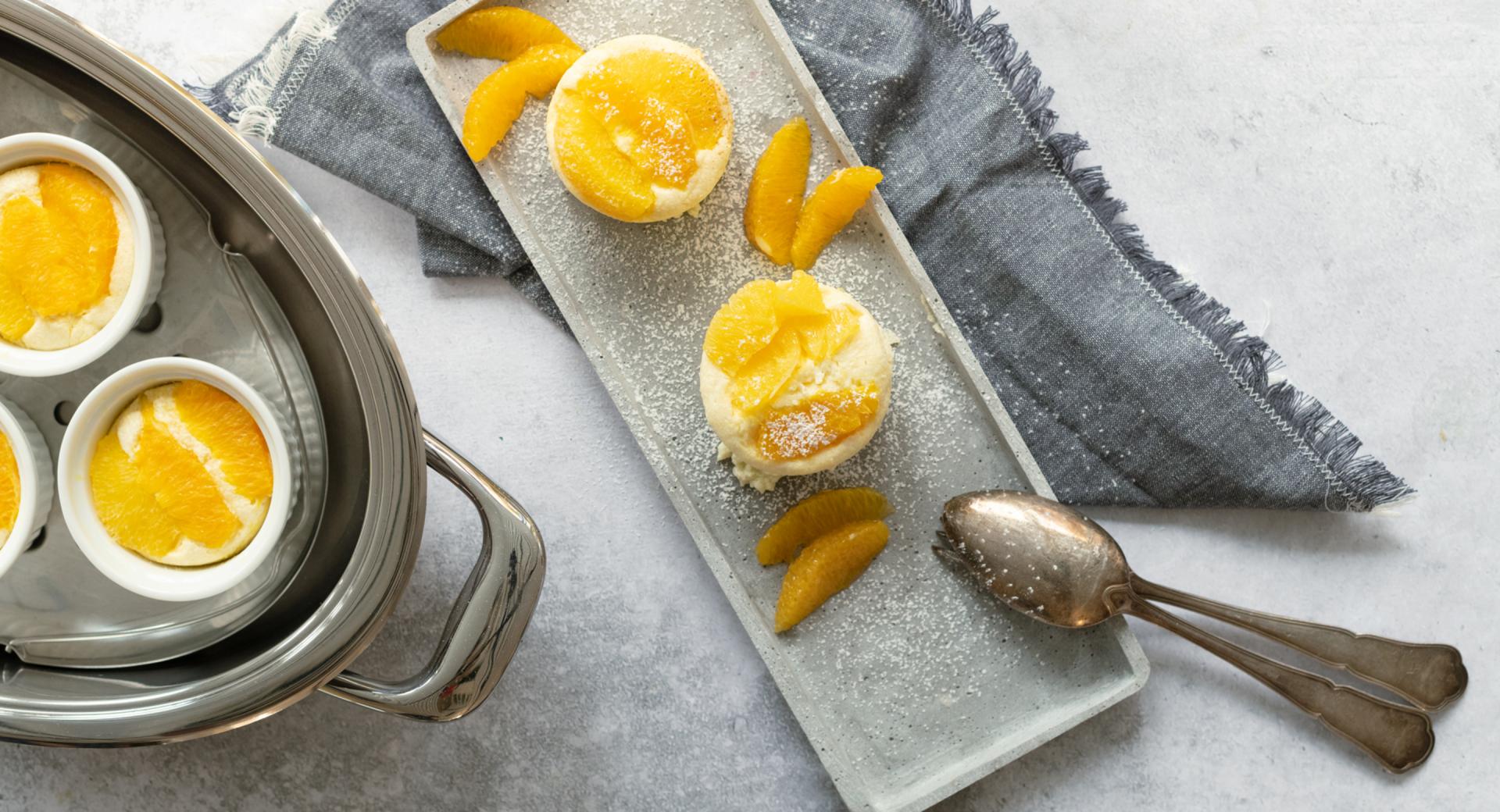 Frischkäsesoufflé mit Orangen 