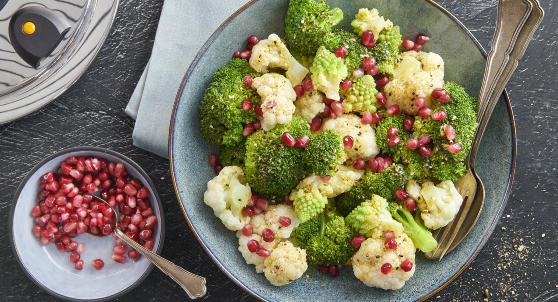 Lauwarmer Gemüsesalat mit Dukkah-Dressing