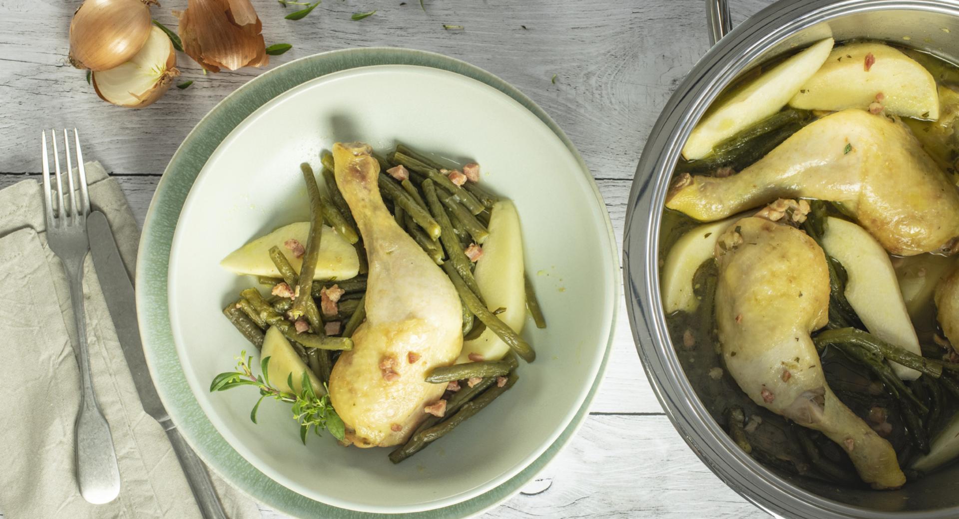 Bohneneintopf mit Hähnchen und Birnen