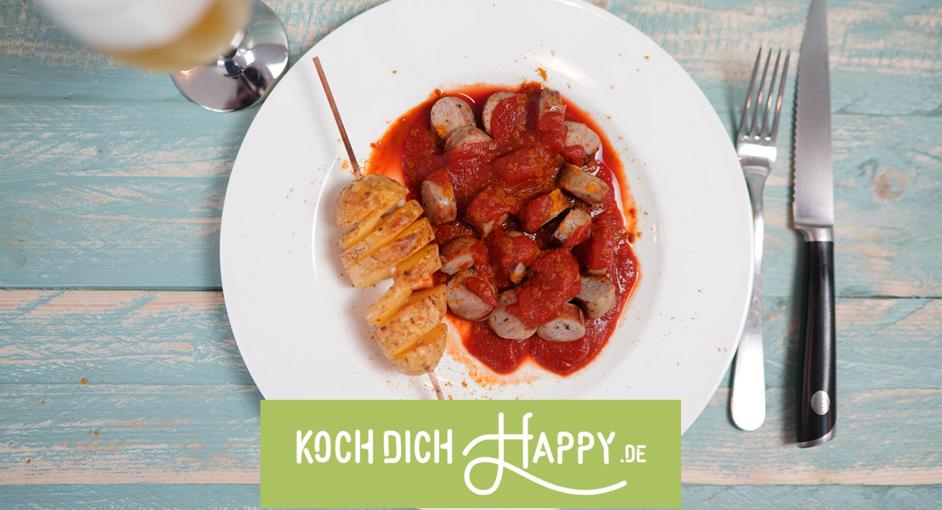 Currywurst mit Tornado Kartoffel