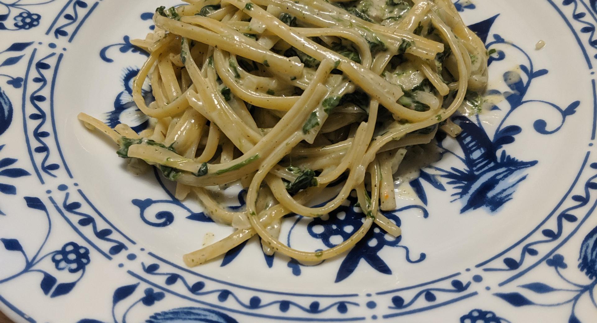 Pasta Spinat mit Gorgonzola