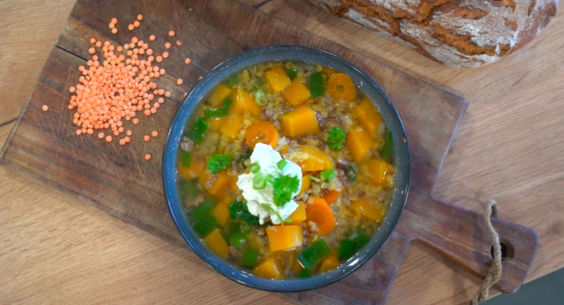 Kürbis-Linsen-Suppe