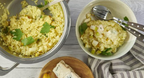 Birnenrisotto mit Gorgonzola